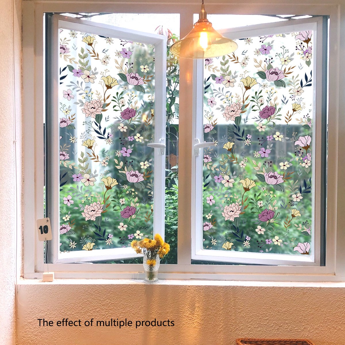 Static window sticker - window sticker - Wall decoration - 45*100cm - flower plant - PVC - B