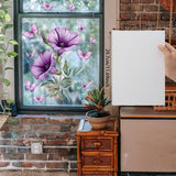 Static window sticker - window sticker - Wall decoration - 30*30cm - flower plant - PVC - D - Front View