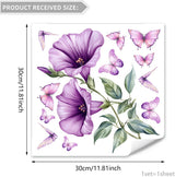 Static window sticker - window sticker - Wall decoration - 30*30cm - flower plant - PVC - D - Side View
