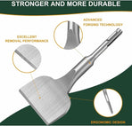 Chisel - 17 * 165 * 75 mm - Tile chisel - slanted chisel - stone chisel - cold chisel - flat chisel - hammer drill chisel - tile chisel for SDS-plus - 40CR chrome steel - silver - 25° bend - for tiles concrete stone masonry