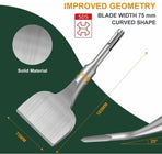 Chisel - 17 * 165 * 75 mm - Tile chisel - slanted chisel - stone chisel - cold chisel - flat chisel - hammer drill chisel - tile chisel for SDS-plus - 40CR chrome steel - silver - 25° bend - for tiles concrete stone masonry