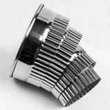 4 Pieces - Cookie Cutter - Round - Cookie Cutters - Cookie Cutters - Φ75/65/54/43mm - Serrated Edge - Silver - Stainless Steel - Front View