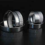 4 Pieces - Cookie Cutter - Round - Cookie Cutters - Cookie Cutters - Φ75/65/54/43mm - Serrated Edge - Silver - Stainless Steel
