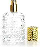 Mini perfume bottles - 50ml - Empty spray bottle - Travel bottle - Perfume atomizer - Perfume bottles - Refillable - Gold - Transparent - Glass - For travel, going out, handbags