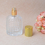 Mini perfume bottles - 50ml - Empty spray bottle - Travel bottle - Perfume atomizer - Perfume bottles - Refillable - Gold - Transparent - Glass - For travel, going out, handbags
