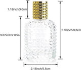 Mini perfume bottles - 50ml - Empty spray bottle - Travel bottle - Perfume atomizer - Perfume bottles - Refillable - Gold - Transparent - Glass - For travel, going out, handbags