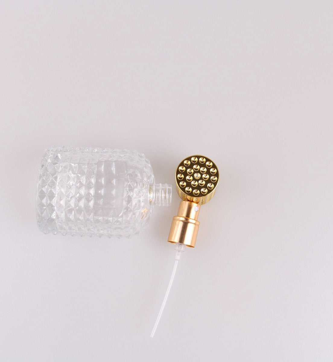 Mini perfume bottles - 50ml - Empty spray bottle - Travel bottle - Perfume atomizer - Perfume bottles - Refillable - Gold - Transparent - Glass - For travel, going out, handbags