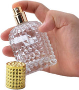 Mini perfume bottles - 50ml - Empty spray bottle - Travel bottle - Perfume atomizer - Perfume bottles - Refillable - Gold - Transparent - Glass - For travel, going out, handbags