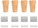 4 pieces - Furniture leg - Wooden furniture leg - Furniture Legs - wood color - wooden - 10 cm