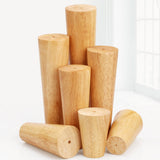 4 pieces - Furniture leg - Wooden furniture leg - Furniture Legs - wood color - wooden - 10 cm - Top-Down View