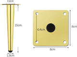 Furniture legs - 4 pieces - 15 cm - Table legs - Furniture leg - Sofa leg - Furniture legs - Cabinet legs - Furniture leg fittings - Gold - Metal - For cabinet, sofa and table
