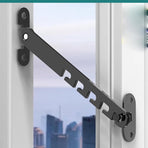 Window and Door Stopper - 2 pieces - Window Limiter - Window Security - Child Lock Window - Window Lock - 16cm - with Mounting Material - Black