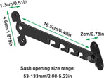 Window and Door Stopper - 2 pieces - Window Limiter - Window Security - Child Lock Window - Window Lock - 16cm - with Mounting Material - Black