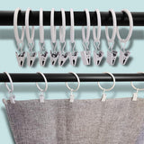 Curtain rings - 45 pieces - Inner diameter 3.8CM - White - Curtain clips for curtain rods - Metal clamps with clip - Hooks for shower curtains, towels, tea towels and dishcloths - Curtain hooks - Curtain hooks