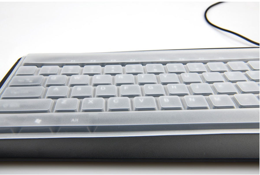 Keyboard Cover - Keyboard Protector - Silicone - Waterproof - Dust and Splashproof - Keyboard Protection - Cover - Dust Cover for Keyboard - For Keyboards - 44.5*13cm - Transparent White