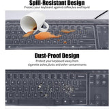 Keyboard Cover - Keyboard Protector - Silicone - Waterproof - Dust and Splashproof - Keyboard Protection - Cover - Dust Cover for Keyboard - For Keyboards - 44.5*13cm - Transparent White - Top-Down View