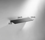 Bathroom shelf - Wall shelf - for wall storage - for bathroom, living room, kitchen, bedroom - 20*12*3cm - Space Aluminum - black - no drilling required