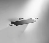 Bathroom shelf - Wall shelf - for wall storage - for bathroom, living room, kitchen, bedroom - 20*12*3cm - Space Aluminum - black - no drilling required - Top-Down View