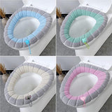 4 Pieces - Toilet Seat Cover - Universal Toilet Seat Cover - Toilet Seat Cover - Seat Cover - Polyester - Beige, Pink, Green, Blue - 35*35cm - Side View