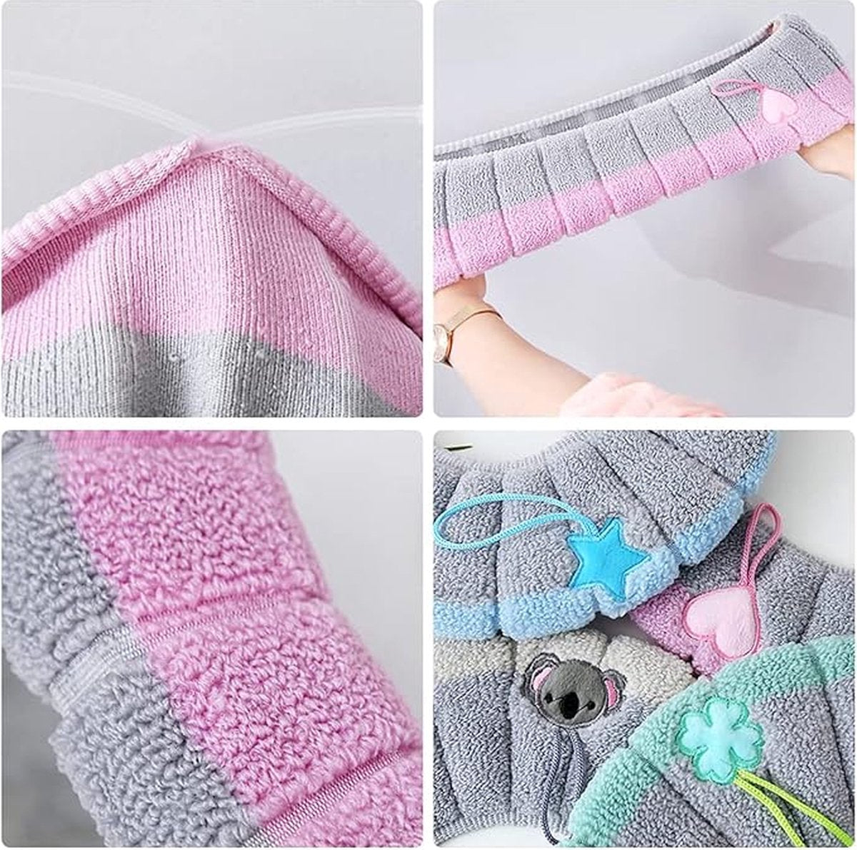 4 Pieces - Toilet Seat Cover - Universal Toilet Seat Cover - Toilet Seat Cover - Seat Cover - Polyester - Beige, Pink, Green, Blue - 35*35cm