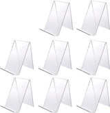 Bookends - 8 Pieces - Plate Holder - Sliding Stand - Phone Holder - Business Card Holder - Book Stand - Durable - Adjustable - Transparent - For Books, Cookbooks, Magazines, Postcards, Artwork - Acrylic - 10*11.5*13cm