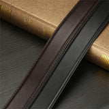 2 pieces - Men's Belt - Leather Belt - Adjustable - Gift Men - Shortenable - Gift Man - Cow Leather - Black & Brown - Without Holes - 120cm