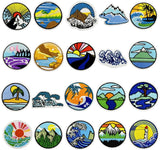 Iron-on patches for clothing - Embroidered emblems for jackets and jeans - 20 pieces