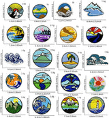 Iron-on patches for clothing - Embroidered emblems for jackets and jeans - 20 pieces - Front View