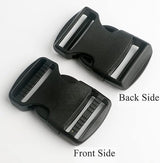 Buckles and closures - 20mm snap buckle - Black plastic - 4 pieces - Front View