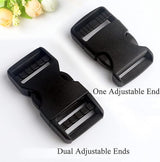 Buckles and closures - 20mm snap buckle - Black plastic - 4 pieces - Side View