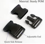 Buckles and closures - 20mm snap buckle - Black plastic - 4 pieces