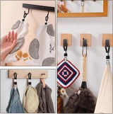 4 pieces - Towel clip - Towel rack - Kitchen towel clips - 11.5*2.3 cm - Black - Multifunctional clips - Suitable for home cupboards and bathrooms - Towel clip made of cotton rope - 45-Degree Angle