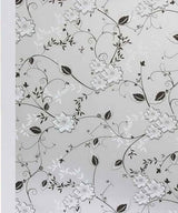 Window film - Self-adhesive window film - Easy installation - 50*200cm - Frosted glass with flowers - black, white - Self-adhesive - PVC - Self-adhesive wallpaper for decoration