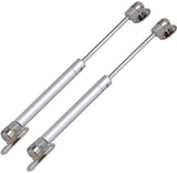 2 pieces - Gas Spring - Softclose Door Fitting - 120N - Zinc Alloy - Silver - Telescopic Cabinet Door Gas Spring - Hydraulic Support - Door Lift Damper for Cabinet Door or Flap