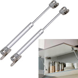2 pieces - Gas Spring - Softclose Door Fitting - 120N - Zinc Alloy - Silver - Telescopic Cabinet Door Gas Spring - Hydraulic Support - Door Lift Damper for Cabinet Door or Flap - Side View