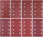 80 pieces - Sanding sheets - Sandpaper set - 40/60/80/120/180/240/320/400 grit - rectangular flocked sandpaper - 8 holes - red - 185*93mm