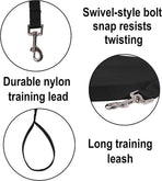 Dog Leash - 20 Meter - Training Leash - Tow Leash - Tracking Leash - Types of Dog Leashes - 2cm - Black - for Training, Walking and Recall - for Puppies, Small and Medium Dogs - Polypropylene