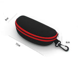 pieces - glasses case - glasses case - sunglasses accessories - Hard glasses case - sunglasses case - for women men - black/red - with plastic carabiner - Zipper - 17x8x6cm - EVA - wearable protection