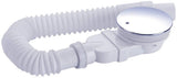 Shower tray siphon - Shower tray drains - Flat shower tray - Extra flat shower tray siphon - Drain set - Shower tray siphon - Shower tray siphon flat - For flat shower trays - Silver and white - Plastic