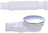 Shower tray siphon - Shower tray drains - Flat shower tray - Extra flat shower tray siphon - Drain set - Shower tray siphon - Shower tray siphon flat - For flat shower trays - Silver and white - Plastic