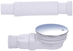 Shower tray siphon - Shower tray drains - Flat shower tray - Extra flat shower tray siphon - Drain set - Shower tray siphon - Shower tray siphon flat - For flat shower trays - Silver and white - Plastic