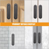 4 pieces - Sliding door handle - Sliding door handle - black - 149*35*6 mm - Furniture handle - Furniture handle - Door fitting - Furniture knob - Self-adhesive - metal - Front View
