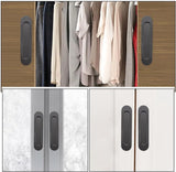 4 pieces - Sliding door handle - Sliding door handle - black - 149*35*6 mm - Furniture handle - Furniture handle - Door fitting - Furniture knob - Self-adhesive - metal