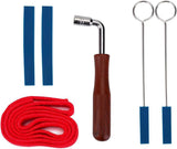 Professional Piano Tuning Kit - Set of 6 - 1x Piano Tuning Hammer, 2x Long Dampers, 2x Short Mutes with Handle, 1x Temperament Strip - Piano Tuner Tool - Professional Metal Rubber Tuning Mute Kit - Blue