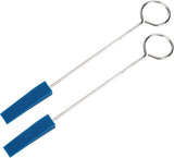 Professional Piano Tuning Kit - Set of 6 - 1x Piano Tuning Hammer, 2x Long Dampers, 2x Short Mutes with Handle, 1x Temperament Strip - Piano Tuner Tool - Professional Metal Rubber Tuning Mute Kit - Blue - Front View