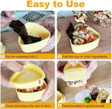 2-Piece Set - Onigiri Mold - Onigiri Mould - Onigiri Shape - Triangular Rice Ball Mold - PP - 7*7.5*4 CM - Rice Former - Yellow - Kitchen Tools - Sushi Maker - Side View