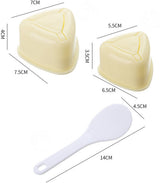 2-Piece Set - Onigiri Mold - Onigiri Mould - Onigiri Shape - Triangular Rice Ball Mold - PP - 7*7.5*4 CM - Rice Former - Yellow - Kitchen Tools - Sushi Maker - Top-Down View