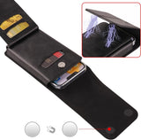 Phone Bag - Black - 15.5*8*2cm - PU Leather - For 6.1 Inch Mobile Phones - With Belt Clip - With Credit Card Slot - Phone Holder Belt Men - Waist Bag - Outdoor Belt Bag - Suitable for Hiking/Outdoor Sports
