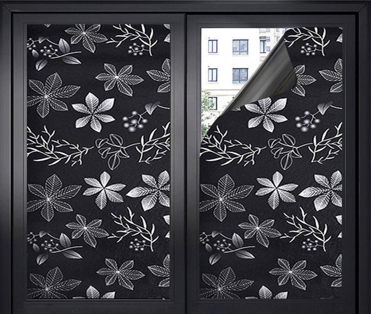 Window Film - Blackout Window Film - Blackout Window Film - Sun Protection - Anti-glare - Adhesive Window Film - Blackout Cloth - Black - Including scraper - Easy installation - Window sticker - 45x100cm - Supplied with self-adhesive backing - E