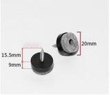 Felt Pads with Screw - Pack of 50 - Floor Protectors - Felt - Furniture Protectors - Anti-Scratch Furniture Coasters - Protective Felt - Round - Against Floor Scratches - Furniture Protection - Chair Leg Protectors - Under Furniture - 20 mm - Black